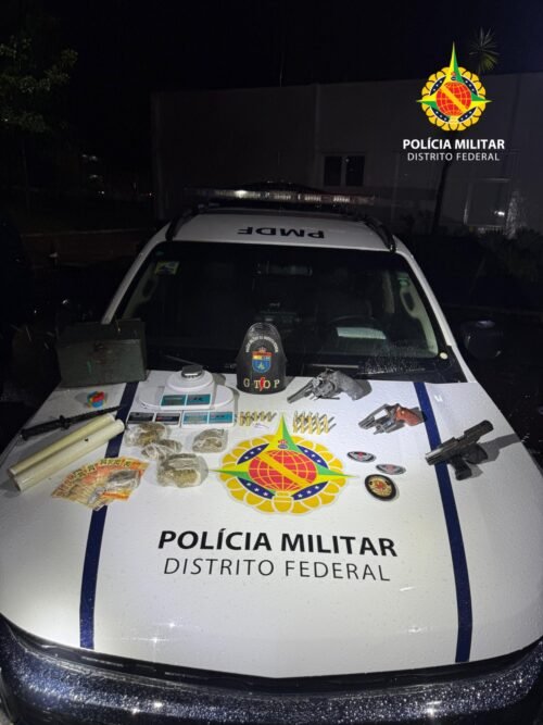 Homem com passagens por roubo é preso com armas e entorpecentes em Samambaia