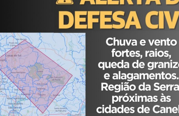 Defesa Civil alerta população para risco de novos temporais no RS