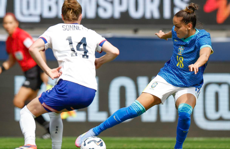Em 1º amistoso do ano, seleção feminina perde por 2 a 0 para os EUA