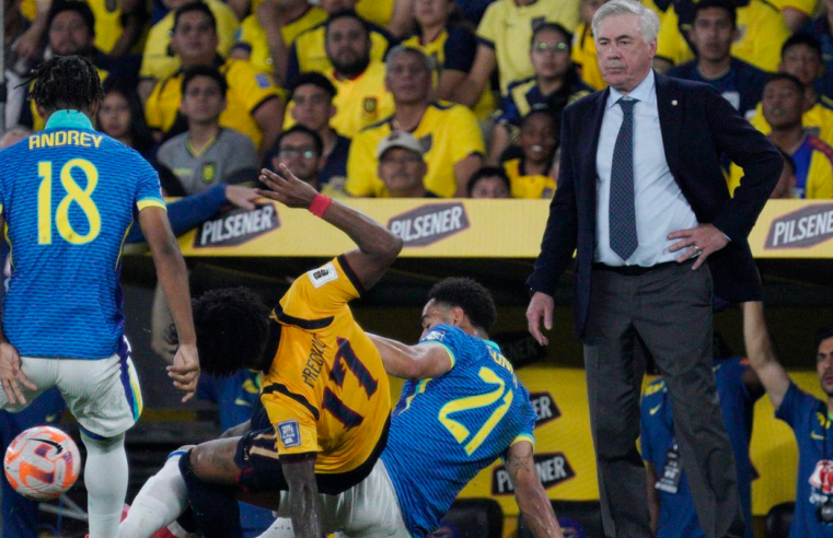 Brasil joga mal e fica no 0 a 0 com o Equador na estreia de Ancelotti