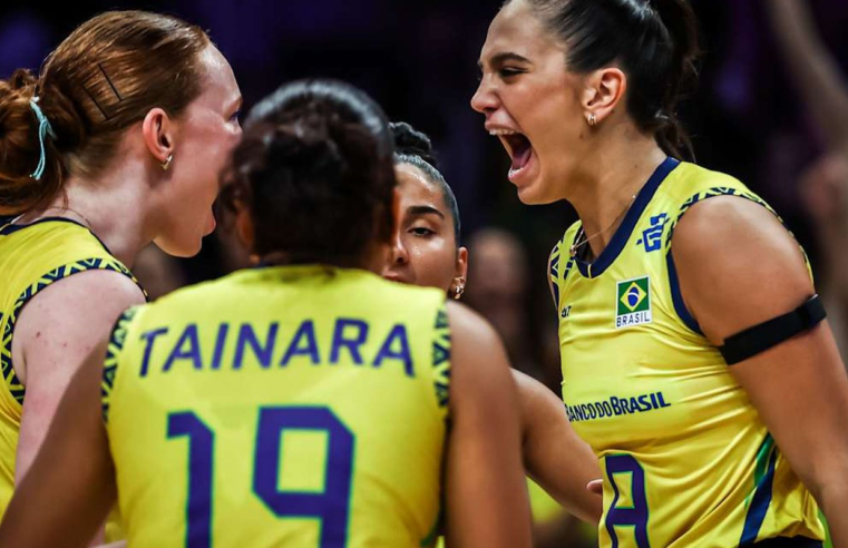 Brasil sofre, mas derrota Alemanha na Liga das Nações de vôlei