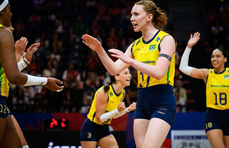 Vôlei: seleção feminina bate Bélgica na 2ª semana da Liga das Nações