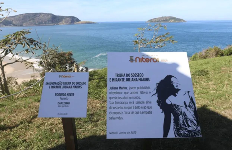 Placa em homenagem a Juliana Marins é inaugurada na Praia do Sossego