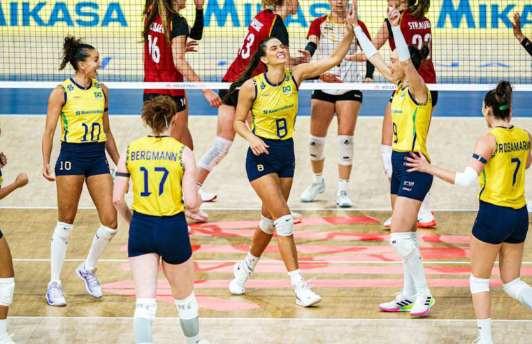 Vôlei: Brasil vence Alemanha e encara Japão na semi da Liga das Nações