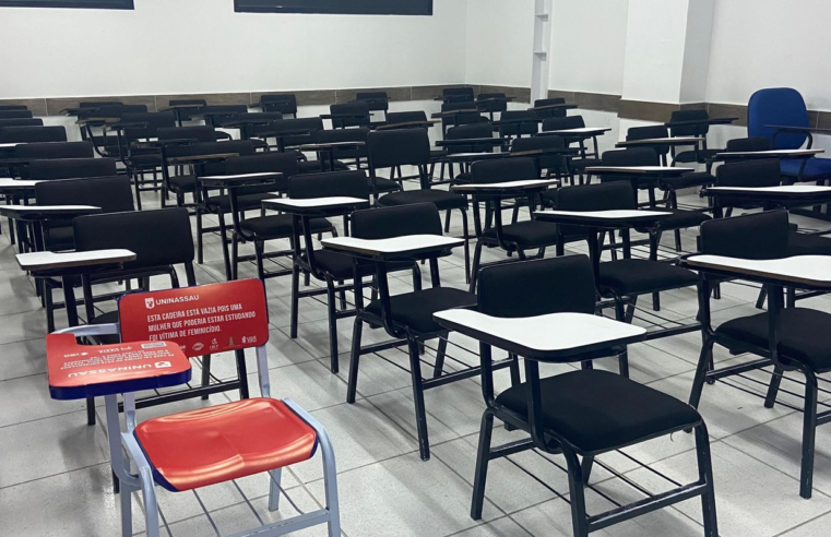 Jubs: com cadeiras vazias, campanha lembra vítimas de feminicídio