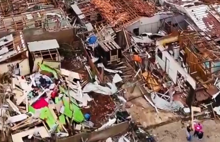 Tornado destrói 90% de Rio Bonito do Iguaçu (PR) e causa seis mortes