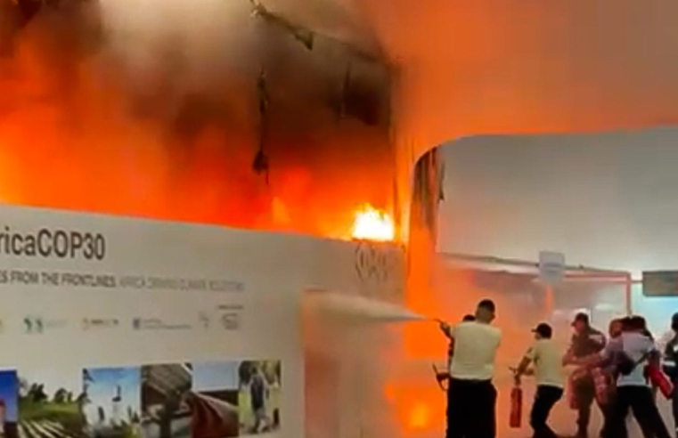 Incêndio atinge parte do pavilhão da COP30, em Belém