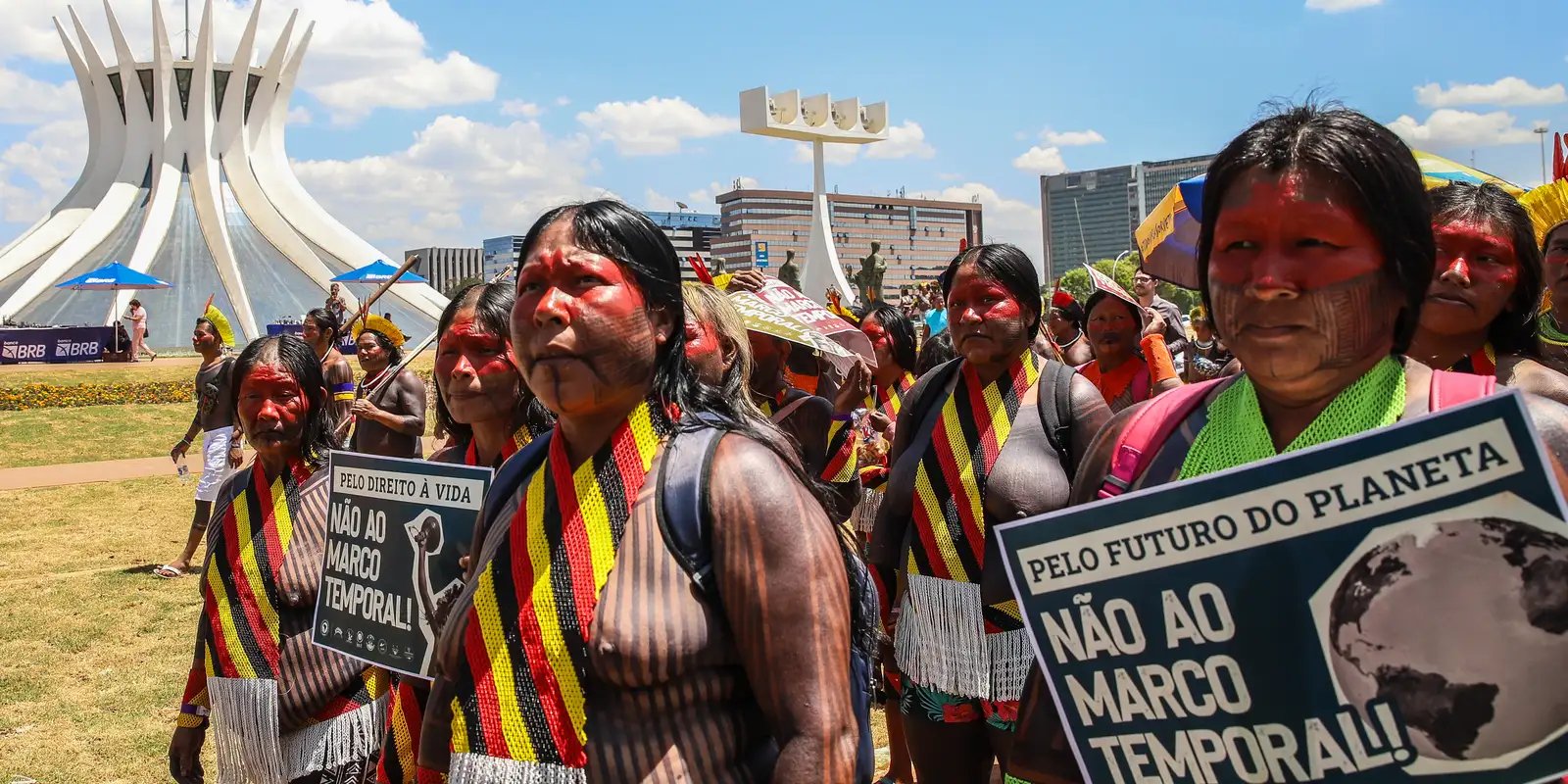 Indígenas celebram remarcação de julgamento do marco temporal